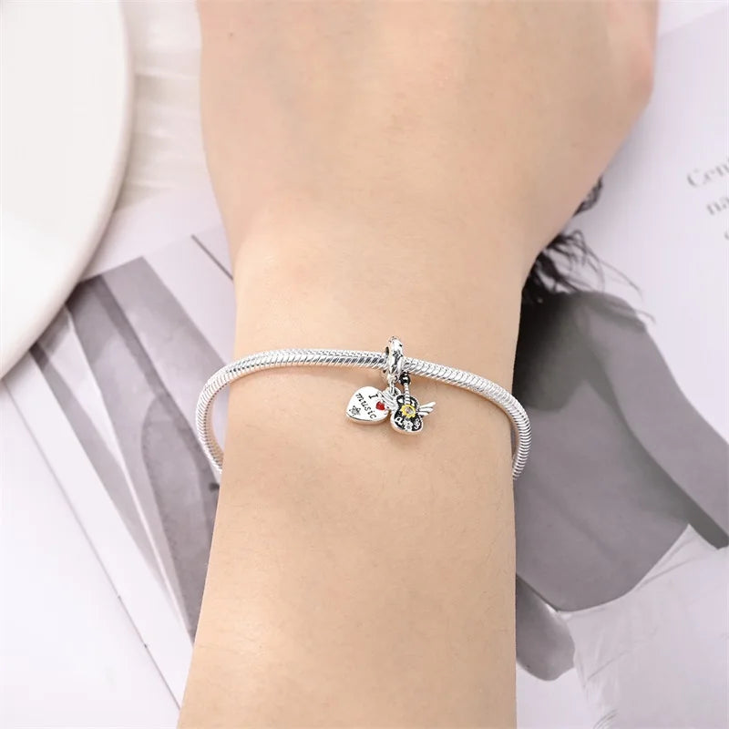 Fashion 925 Sterling Silver Music Series Charms Beads  Original Bracelet Fine DIY Jewelry 912349723-C