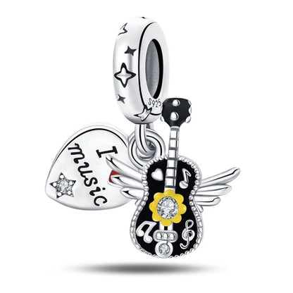 Fashion 925 Sterling Silver Music Series Charms Beads  Original Bracelet Fine DIY Jewelry 912349723-C