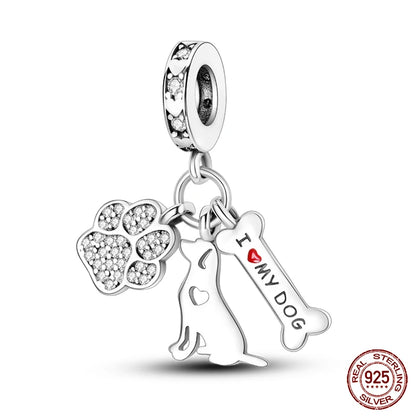 Fashion Bee Astronaut Eiffel Tower 925Silver Charms Beads  Original Bracelet Fine DIY Jewelry 912349723-400S