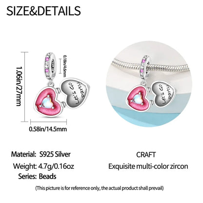 Fashion Pink Princess Skirt Bag Lipstick Charms Beads Original Bracelet Fine DIY Jewelry 925 Sterling Silver 912349723-900S