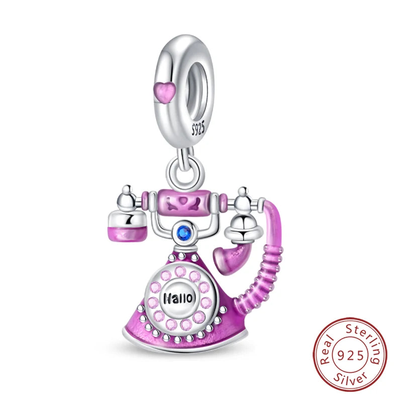 Fashion Bee Astronaut Eiffel Tower 925Silver Charms Beads  Original Bracelet Fine DIY Jewelry 912349723-400S