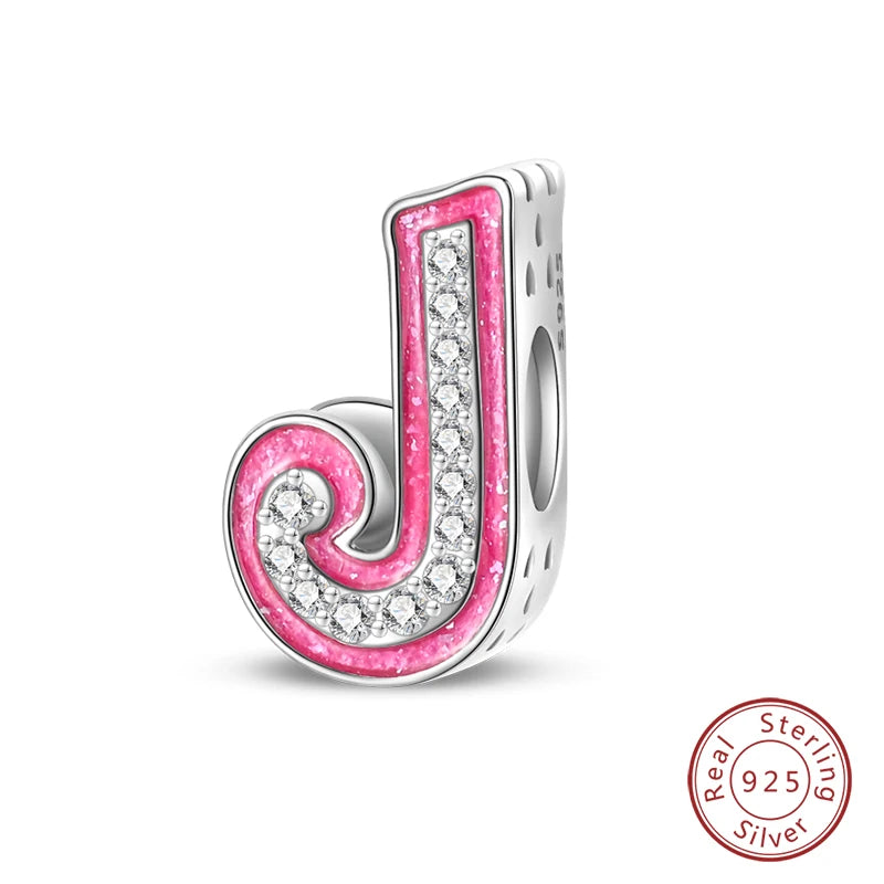 Romantic Shine 26 Letters DIY Love Charms Beads Original Bracelet Fine DIY Jewelry 925 Sterling Silver 912349723-L200S