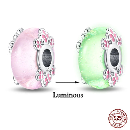 Glow in the dark  Firefly Honeybee Star  925 Silver Charms Beads  Original Bracelets Fine DIY Jewelry 912349723-200S