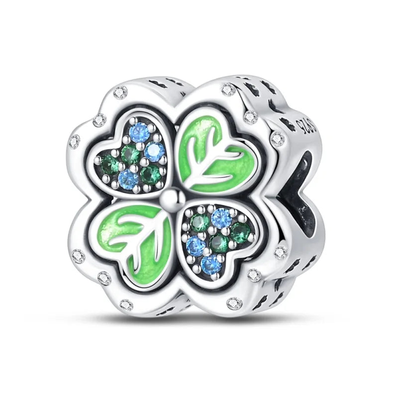 Lucky Four Leaf Clover Series Charms Beads  Original Bracelet Fine DIY Jewelry 925 Sterling Silver 912349723-500S