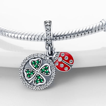 Lucky Four Leaf Clover Series Charms Beads  Original Bracelet Fine DIY Jewelry 925 Sterling Silver 912349723-500S