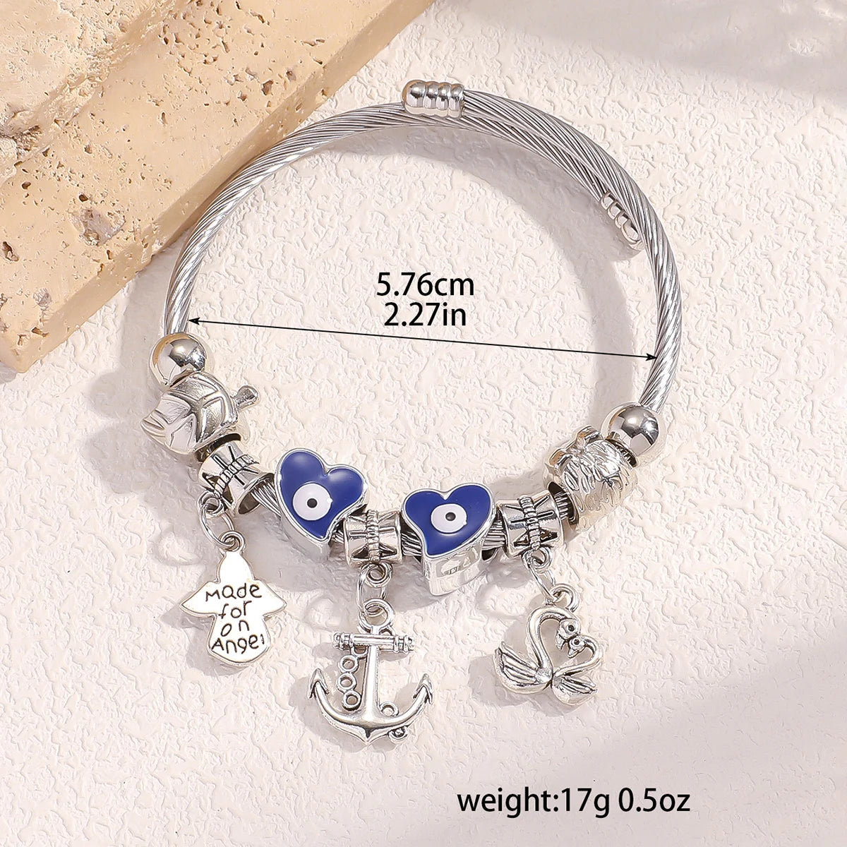 Multi Element Beads Boat Anchor Swan Bracelet 1103865033-80525701