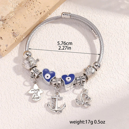 Multi Element Beads Boat Anchor Swan Bracelet 1103865033-80525701