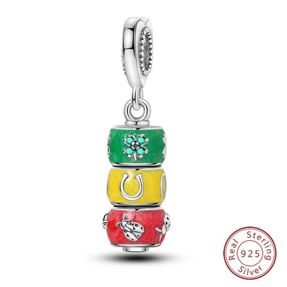 Lucky Four Leaf Clover Series Charms Beads  Original Bracelet Fine DIY Jewelry 925 Sterling Silver 912349723-500S