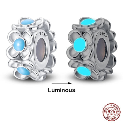 Glow in the dark  Firefly Honeybee Star  925 Silver Charms Beads  Original Bracelets Fine DIY Jewelry 912349723-200S