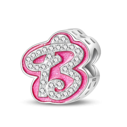 Romantic Pink 26 Letters DIY Love Charms Beads Original Bracelet Fine DIY Jewelry 925 Sterling Silver 912349723-L100S