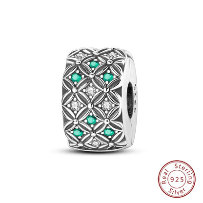 Lucky Four Leaf Clover Series Charms Beads  Original Bracelet Fine DIY Jewelry 925 Sterling Silver 912349723-500S