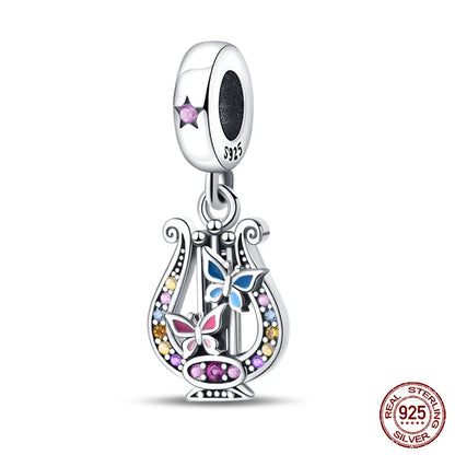 Fashion 925 Sterling Silver Music Series Charms Beads  Original Bracelet Fine DIY Jewelry 912349723-C