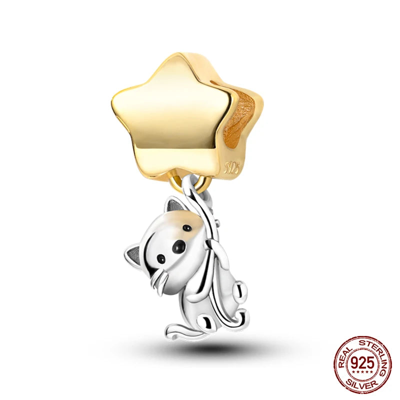 Fashion Bee Astronaut Eiffel Tower 925Silver Charms Beads  Original Bracelet Fine DIY Jewelry 912349723-400S