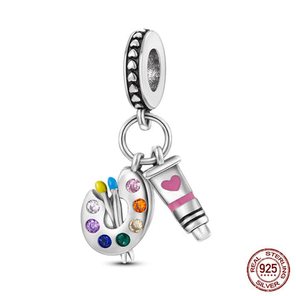 Fashion Bee Astronaut Eiffel Tower 925Silver Charms Beads  Original Bracelet Fine DIY Jewelry 912349723-400S