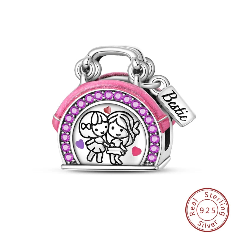 Fashion Bee Astronaut Eiffel Tower 925Silver Charms Beads  Original Bracelet Fine DIY Jewelry 912349723-400S