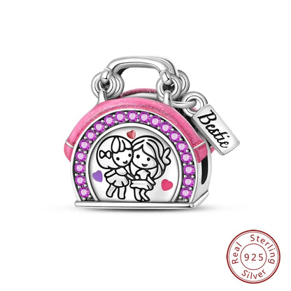 Fashion Bee Astronaut Eiffel Tower 925Silver Charms Beads  Original Bracelet Fine DIY Jewelry 912349723-400S