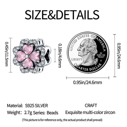 Lucky Four Leaf Clover Series Charms Beads  Original Bracelet Fine DIY Jewelry 925 Sterling Silver 912349723-500S