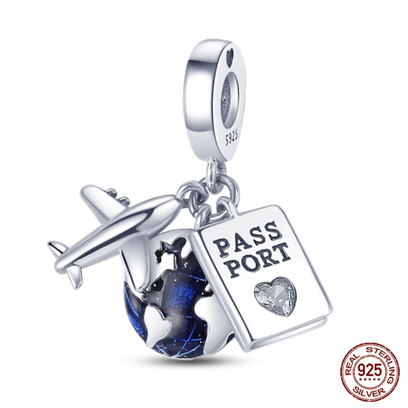 Fashion Bee Astronaut Eiffel Tower 925Silver Charms Beads  Original Bracelet Fine DIY Jewelry 912349723-400S