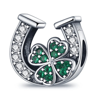 Lucky Four Leaf Clover Series Charms Beads  Original Bracelet Fine DIY Jewelry 925 Sterling Silver 912349723-500S