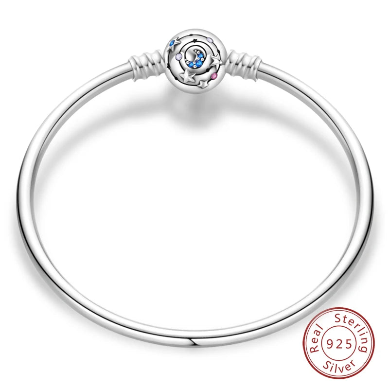 Original 925 Sterling Silver Snake Chain Heart-Shaped  Bracelets Fit Pandora Charms Beads  DIY Jewelry 912349723-PAB039