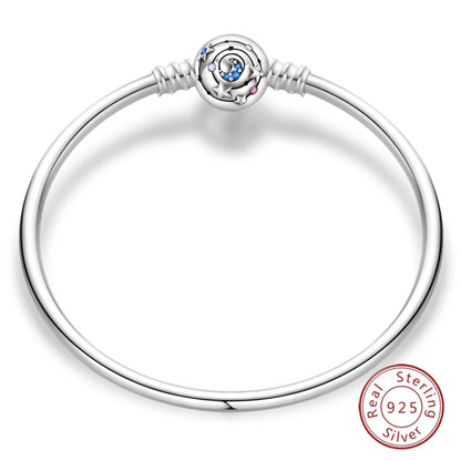 Original 925 Sterling Silver Snake Chain Heart-Shaped  Bracelets Fit Pandora Charms Beads  DIY Jewelry 912349723-PAB039