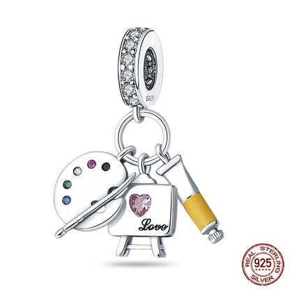 Fashion Bee Astronaut Eiffel Tower 925Silver Charms Beads  Original Bracelet Fine DIY Jewelry 912349723-400S