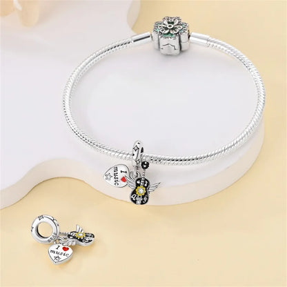Fashion 925 Sterling Silver Music Series Charms Beads  Original Bracelet Fine DIY Jewelry 912349723-C