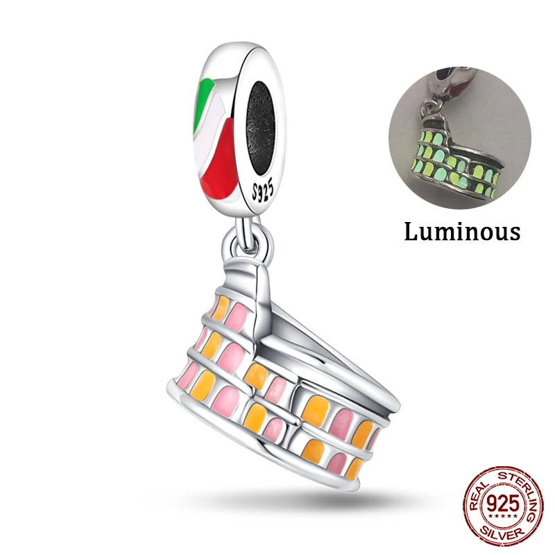 Original Design Charms Famous Attractions series pendant 925 Sliver Bracelet bead DIY Jewelry Gifts 912349723-C