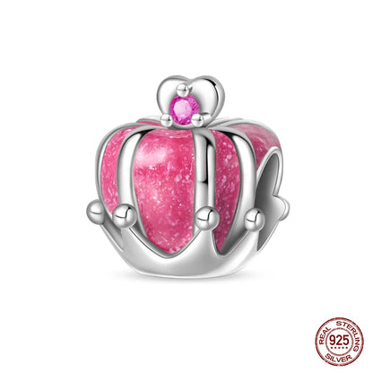 Fashion Pink Princess Skirt Bag Lipstick Charms Beads Original Bracelet Fine DIY Jewelry 925 Sterling Silver 912349723-900S