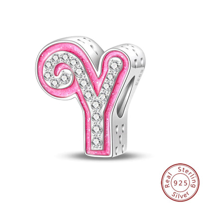 Romantic Shine 26 Letters DIY Love Charms Beads Original Bracelet Fine DIY Jewelry 925 Sterling Silver 912349723-L200S