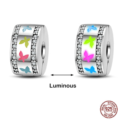 Glow in the dark  Firefly Honeybee Star  925 Silver Charms Beads  Original Bracelets Fine DIY Jewelry 912349723-200S