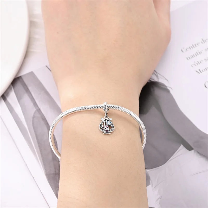 Fashion 925 Sterling Silver Music Series Charms Beads  Original Bracelet Fine DIY Jewelry 912349723-C