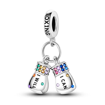Shining Colorful Heart Charms Beads  Original 925Silver Bracelet Exquisite DIY Jewelry Gift 912349723-300S