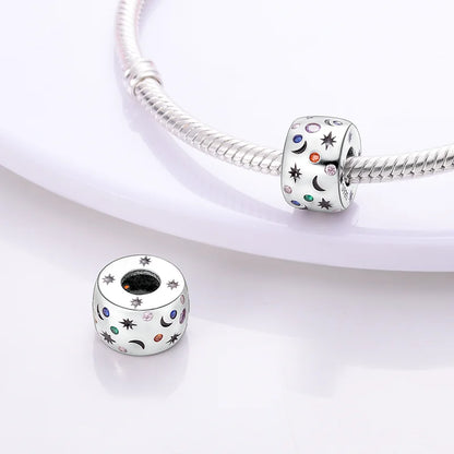 Shining Colorful Heart Charms Beads  Original 925Silver Bracelet Exquisite DIY Jewelry Gift 912349723-300S