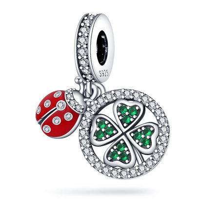 Lucky Four Leaf Clover Series Charms Beads  Original Bracelet Fine DIY Jewelry 925 Sterling Silver 912349723-500S
