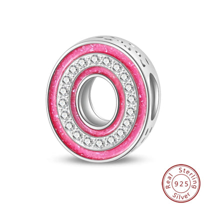 Romantic Pink 26 Letters DIY Love Charms Beads Original Bracelet Fine DIY Jewelry 925 Sterling Silver 912349723-L100S