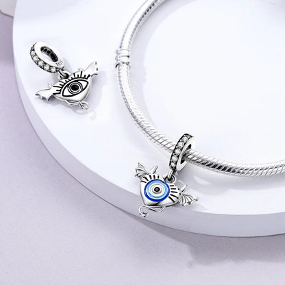 Classic Devil's Eye Charms Beads Original Bracelet Fine DIY Jewelry 925 Sterling Silver 912349723-700S