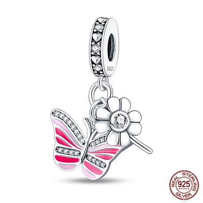 Lucky Four Leaf Clover Series Charms Beads  Original Bracelet Fine DIY Jewelry 925 Sterling Silver 912349723-500S