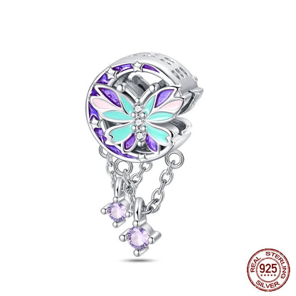 100%Silver Purple Color Series Charms Beads Original Bracelets DIY Jewelry 912349723-C