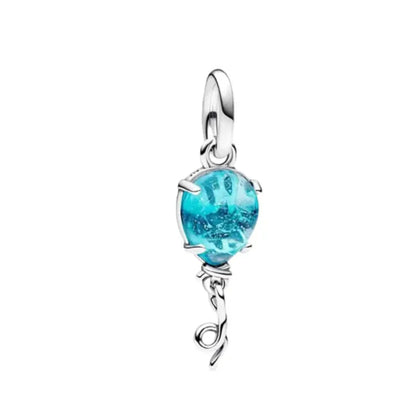 NEW Murano Glass Pink and Blue Sea Turtle Charm Fish Bead  Original Bracelet Fine DIY Jewelry 925 Sterling Silver 912349723-800S