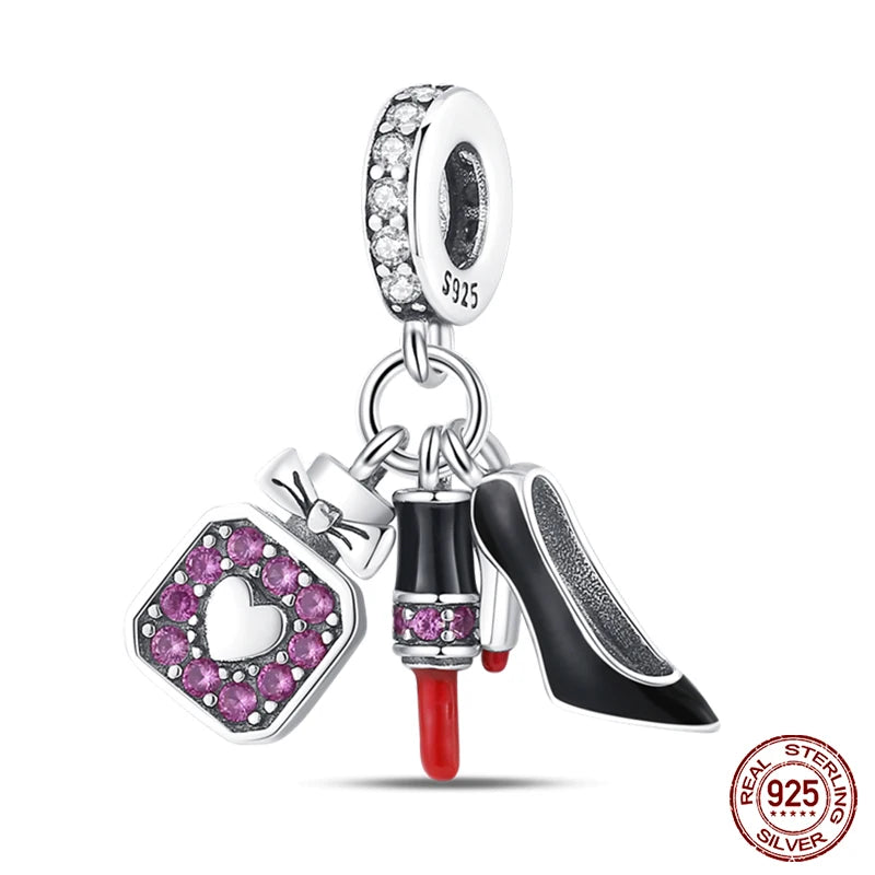 Fashion Bee Astronaut Eiffel Tower 925Silver Charms Beads  Original Bracelet Fine DIY Jewelry 912349723-400S