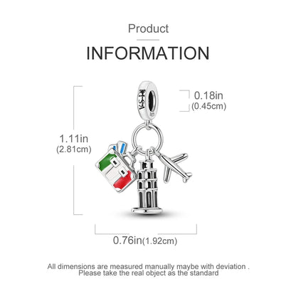 Original Design Charms Famous Attractions series pendant 925 Sliver Bracelet bead DIY Jewelry Gifts 912349723-C