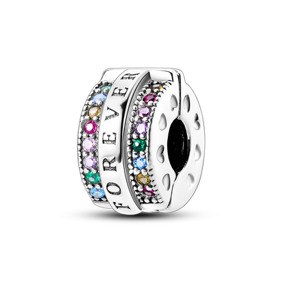 Shining Colorful Heart Charms Beads  Original 925Silver Bracelet Exquisite DIY Jewelry Gift 912349723-300S