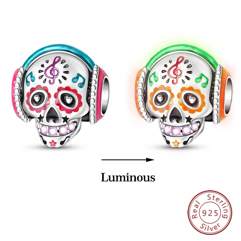 Glow in the dark  Firefly Honeybee Star  925 Silver Charms Beads  Original Bracelets Fine DIY Jewelry 912349723-200S