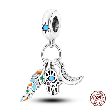 Classic Devil's Eye Charms Beads Original Bracelet Fine DIY Jewelry 925 Sterling Silver 912349723-700S