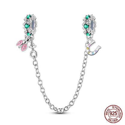 Lucky Four Leaf Clover Series Charms Beads  Original Bracelet Fine DIY Jewelry 925 Sterling Silver 912349723-500S