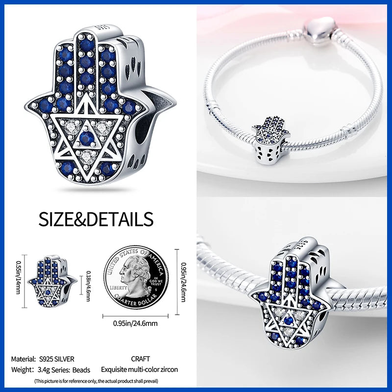 Classic Devil's Eye Charms Beads Original Bracelet Fine DIY Jewelry 925 Sterling Silver 912349723-700S