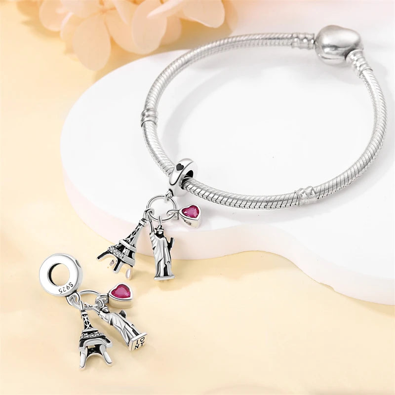 Original Design Charms Famous Attractions series pendant 925 Sliver Bracelet bead DIY Jewelry Gifts 912349723-C