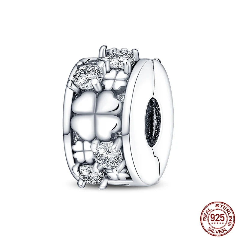 Lucky Four Leaf Clover Series Charms Beads  Original Bracelet Fine DIY Jewelry 925 Sterling Silver 912349723-500S