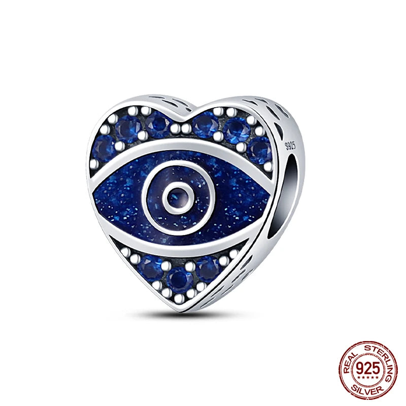 Classic Devil's Eye Charms Beads Original Bracelet Fine DIY Jewelry 925 Sterling Silver 912349723-700S